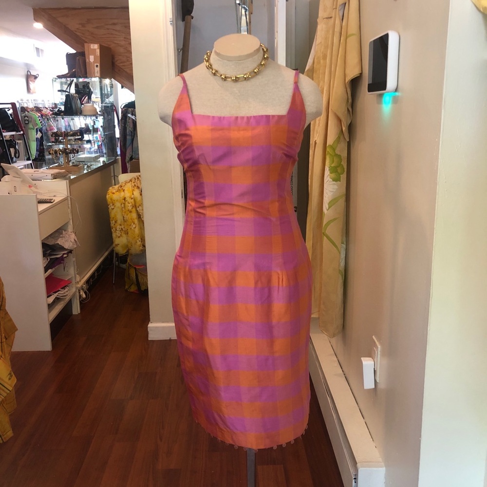 Maggy London silk Gingham dress